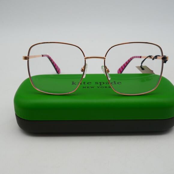 NEW Kate Spade Salome/BB Blue Light Blocking Eyeglasses Gold Square Frame - Picture 3 of 8